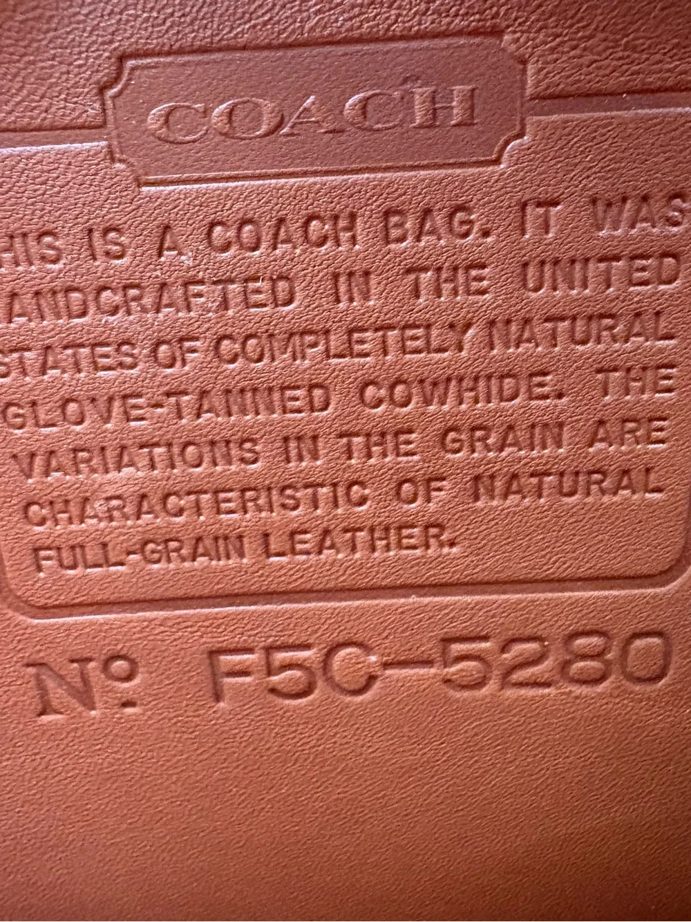 Coach Vintage Leather Emerson Laptop Bag with Brass Hardware